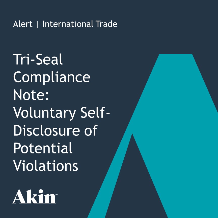 TriSeal Compliance Note Voluntary SelfDisclosure of Potential